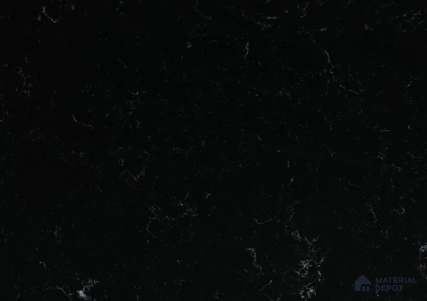 Belina Quartz QR 00326 Carrara Ocean Black Helsinki Series 10.5 ft x 5.35 ft Quartz - 20 mm | 10 Years and Replacement Warranty | Suitable for Kitchen, Restaurant, Counter Tops, Dining, Reception, office (Sample)