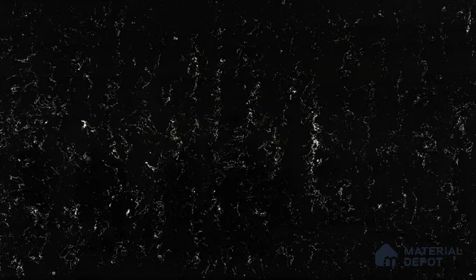 Belina Quartz QR 00326 Carrara Ocean Black Helsinki Series 10.5 ft x 5.35 ft Quartz - 20 mm | 10 Years and Replacement Warranty | Suitable for Kitchen, Restaurant, Counter Tops, Dining, Reception, office (Sample)