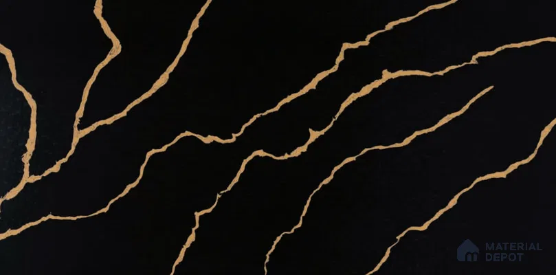 Belina Quartz QR 00291 Calacatta Golden Satwario Helsinki Series 10.5 ft x 5.35 ft Quartz - 20 mm | 10 Years and Replacement Warranty | Suitable for Kitchen, Restaurant, Counter Tops, Dining, Reception, office
