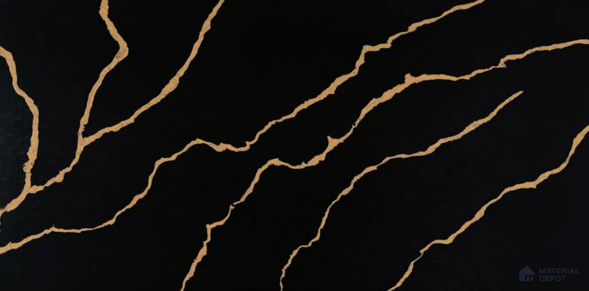 Belina Quartz QR 00291 Calacatta Golden Satwario Helsinki Series 10.5 ft x 5.35 ft Quartz - 20 mm | 10 Years and Replacement Warranty | Suitable for Kitchen, Restaurant, Counter Tops, Dining, Reception, office