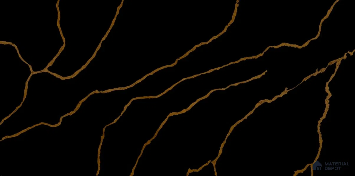 Belina Quartz QR 00291 Calacatta Golden Satwario Helsinki Series 10.5 ft x 5.35 ft Quartz - 20 mm | 10 Years and Replacement Warranty | Suitable for Kitchen, Restaurant, Counter Tops, Dining, Reception, office