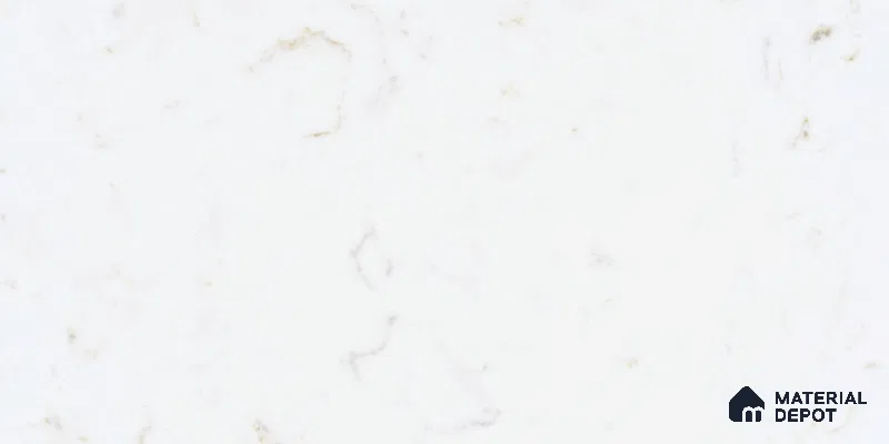 Belina Quartz QR 00285 Carrara Tioli White Helsinki Series 10.5 ft x 5.35 ft Quartz - 20 mm | 10 Years and Replacement Warranty | Suitable for Kitchen, Restaurant, Counter Tops, Dining, Reception, office