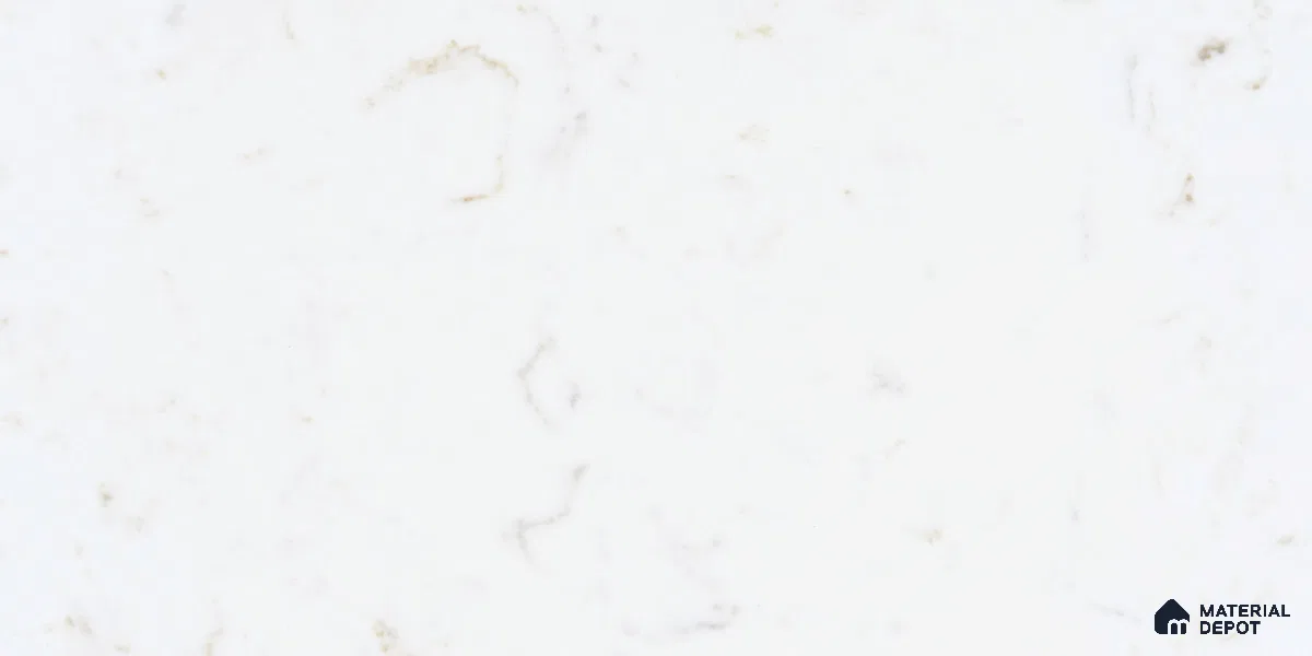 Belina Quartz QR 00285 Carrara Tioli White Helsinki Series 10.5 ft x 5.35 ft Quartz - 20 mm | 10 Years and Replacement Warranty | Suitable for Kitchen, Restaurant, Counter Tops, Dining, Reception, office