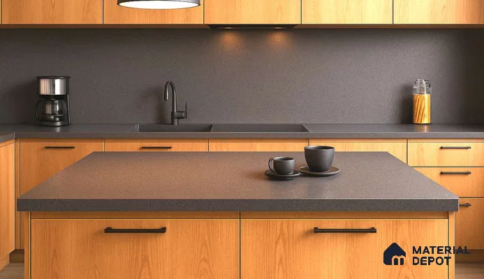 Belina Quartz QR 00365 B Graphite Shimmer Jumbo Helsinki Series 10.83 ft x 5.41 ft Quartz - 20 mm | 10 Years and Replacement Warranty | Suitable for Kitchen, Restaurant, Counter Tops, Dining, Reception, office