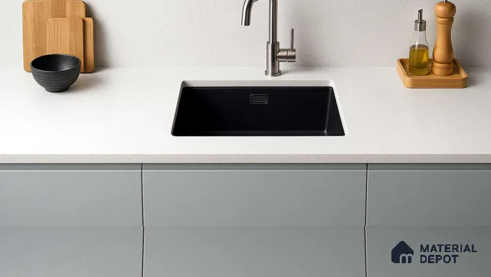 Belina Quartz QR 00356 B Frosted Linen Jumbo Helsinki Series 10.83 ft x 5.41 ft Quartz - 20 mm | 10 Years and Replacement Warranty | Suitable for Kitchen, Restaurant, Counter Tops, Dining, Reception, office