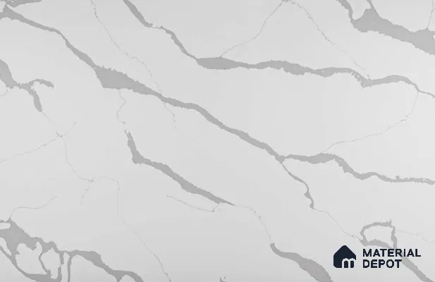 Belina Quartz QR 00345 B Arctic Cascade Jumbo Helsinki Series 10.83 ft x 5.41 ft Quartz - 20 mm | 10 Years and Replacement Warranty | Suitable for Kitchen, Restaurant, Counter Tops, Dining, Reception, office