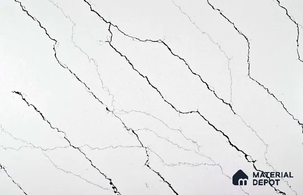 Belina Quartz QR 00339 Obsidian Trace Mini Jumbo Helsinki Series 10.53 ft x 4.79 ft Quartz - 20 mm | 10 Years and Replacement Warranty | Suitable for Kitchen, Restaurant, Counter Tops, Dining, Reception, office