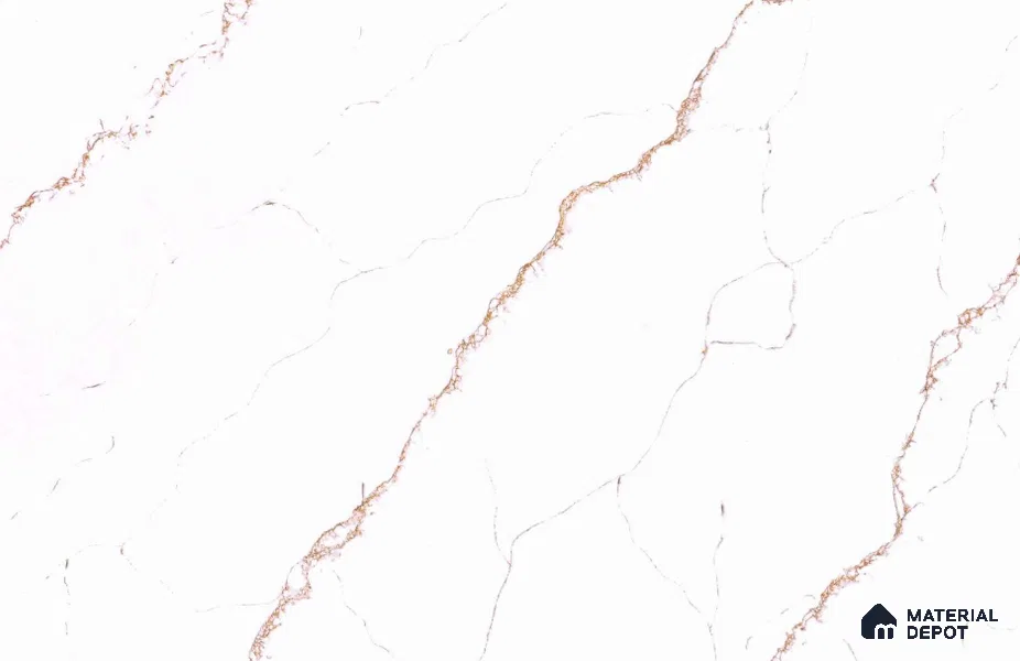 Belina Quartz QR 00341 Rosso Vein Mini Jumbo Helsinki Series 10.53 ft x 4.79 ft Quartz - 20 mm | 10 Years and Replacement Warranty | Suitable for Kitchen, Restaurant, Counter Tops, Dining, Reception, office