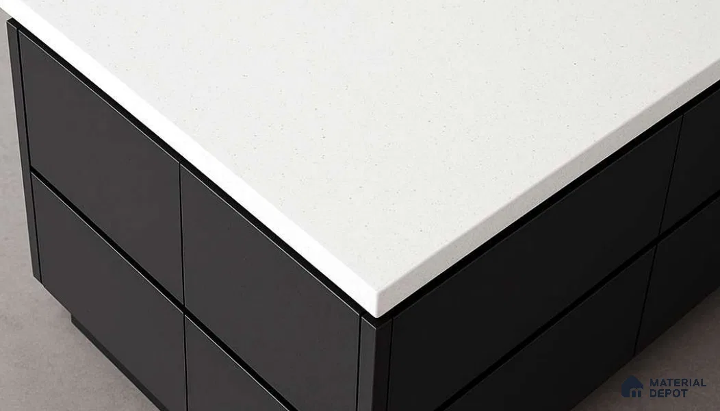 Belina Quartz QR 00355 B Frosted Pearl Jumbo Helsinki Series 10.83 ft x 5.41 ft Quartz - 20 mm | 10 Years and Replacement Warranty | Suitable for Kitchen, Restaurant, Counter Tops, Dining, Reception, office