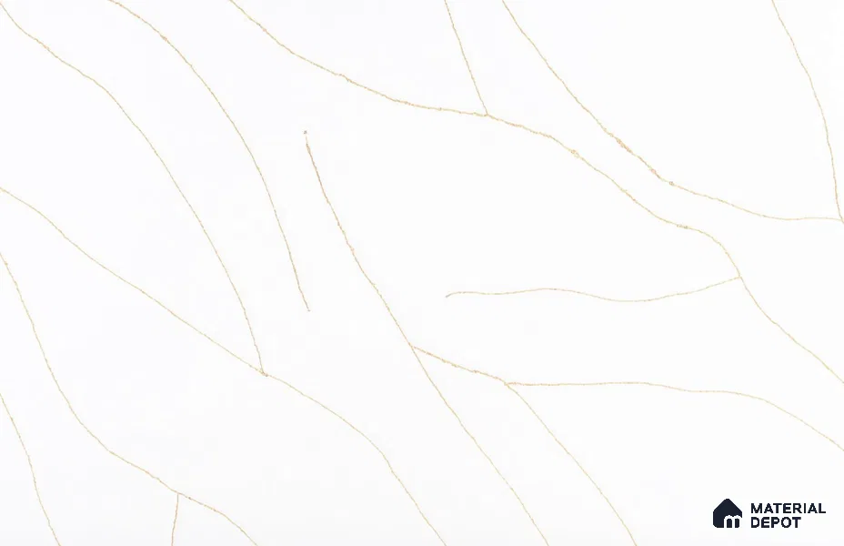 Belina Quartz QR 00344 Calacatta Aurelia Mini Jumbo Helsinki Series 10.53 ft x 4.79 ft Quartz - 20 mm | 10 Years and Replacement Warranty | Suitable for Kitchen, Restaurant, Counter Tops, Dining, Reception, office