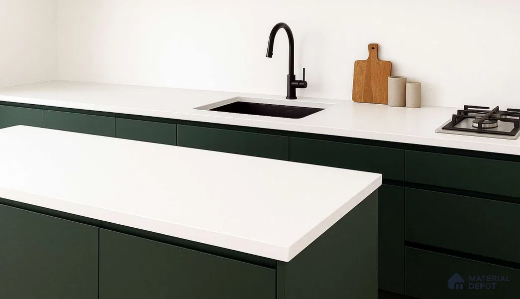 Belina Quartz QR 00357 Frosted Aura Mini Jumbo Helsinki Series 10.53 ft x 4.79 ft Quartz - 20 mm | 10 Years and Replacement Warranty | Suitable for Kitchen, Restaurant, Counter Tops, Dining, Reception, office