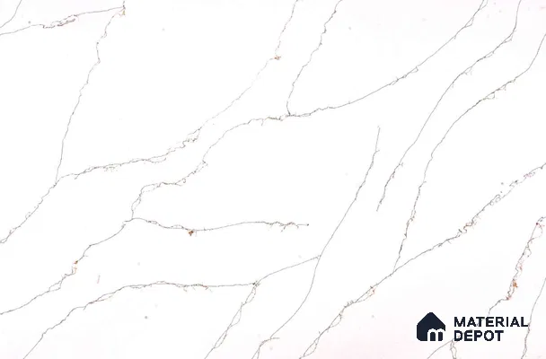 Belina Quartz QR 00337 B Auric Vein Jumbo Helsinki Series 10.83 ft x 5.41 ft Quartz - 20 mm | 10 Years and Replacement Warranty | Suitable for Kitchen, Restaurant, Counter Tops, Dining, Reception, office