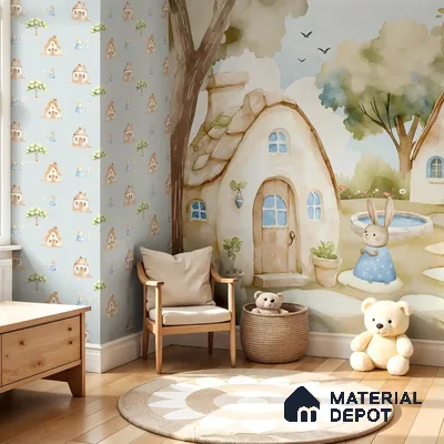 Hoppington Kids Room Handmade Wallpaper