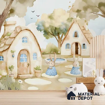 Hoppington Kids Room Handmade Wallpaper