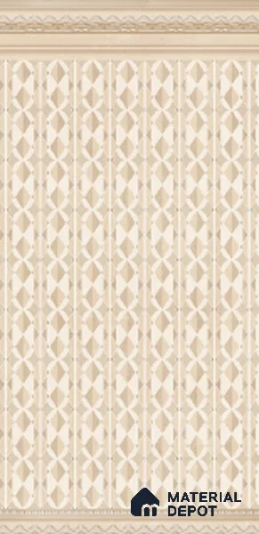 Patterned Wall Tile TL 10987 C | Cendra Ivory Arebic Decor 2 | 4 ft x 2 ft Crits Micro Matte Finish Porcelain Tile - 9 mm | Suitable for Living Room, Bedroom, Dining & Bathroom | 3 mm Spacer Required