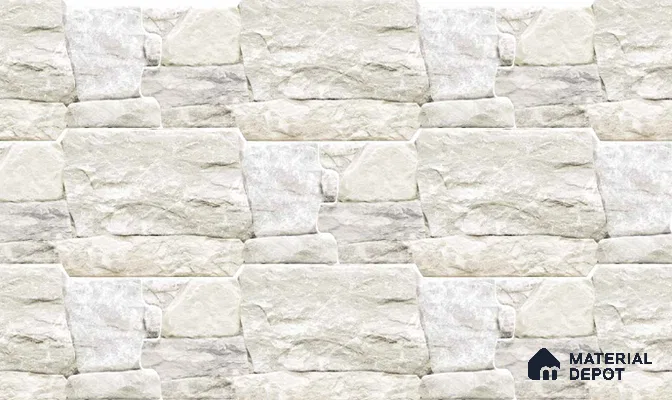 Stone Wall & Floor Tile TL 10511  16 in x 6.4 in Porcelain Matte Finish - 9 mm