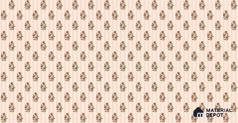 Japanese Orange Bouquet Motif Wallpaper Reflecting Traditional Art and Culture | WP 05265 B Non Woven | 150 GSM WP01MTF Paper | (MOQ = 30 Sq. Ft.)
