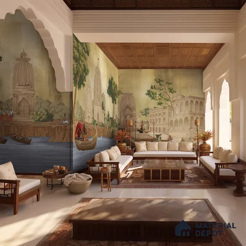 Kashi Indian Handmade Wallpaper, Sepia