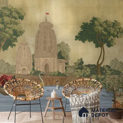 Kashi Indian Handmade Wallpaper, Sepia