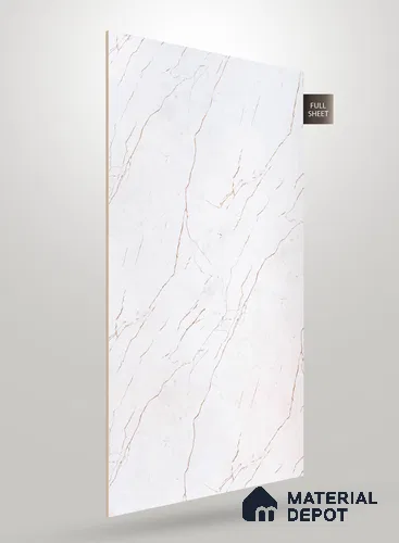 White Textured Solid Look Molten 8021 8 ft x 4 ft Texture Finish Decorative Laminate - 1.25 mm | Suitable for TV Unit, Wardrobe, Kitchen Cabinets