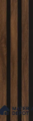 Brown Wooden Louver PN 05462 8 ft x 5 inch Charcoal Panel - 11 mm | Suitable for Feature Wall, TV Unit & Living Room | Width is Subjected to 5% Variation