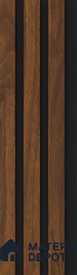 Brown Wooden Louver PN 05463 8 ft x 5 inch Charcoal Panel - 11 mm | Suitable for Feature Wall, TV Unit & Living Room | Width is Subjected to 5% Variation