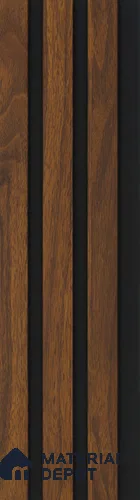 Brown Wooden Louver PN 05463 8 ft x 5 inch Charcoal Panel - 11 mm | Suitable for Feature Wall, TV Unit & Living Room | Width is Subjected to 5% Variation