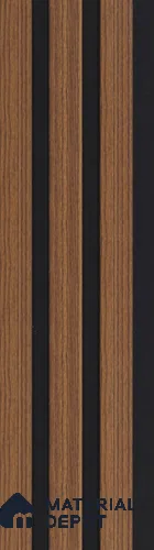 Brown Wooden Louver PN 05464 8 ft x 5 inch Charcoal Panel - 11 mm | Suitable for Feature Wall, TV Unit & Living Room | Width is Subjected to 5% Variation