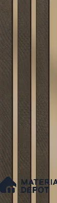 Brown Leather Louver PN 05465 8 ft x 5 inch Charcoal Panel - 11 mm | Suitable for Feature Wall, TV Unit & Living Room | Width is Subjected to 5% Variation