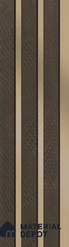 Brown Leather Louver PN 05465 8 ft x 5 inch Charcoal Panel - 11 mm | Suitable for Feature Wall, TV Unit & Living Room | Width is Subjected to 5% Variation