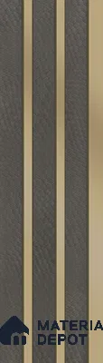 Brown Leather Louver PN 05466 8 ft x 5 inch Charcoal Panel - 11 mm | Suitable for Feature Wall, TV Unit & Living Room | Width is Subjected to 5% Variation