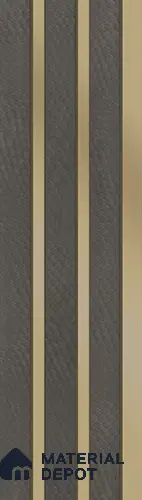 Brown Leather Louver PN 05466 8 ft x 5 inch Charcoal Panel - 11 mm | Suitable for Feature Wall, TV Unit & Living Room | Width is Subjected to 5% Variation