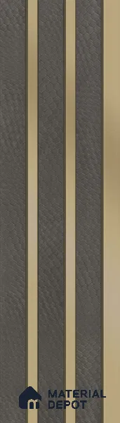 Brown Leather Louver PN 05466 8 ft x 5 inch Charcoal Panel - 11 mm | Suitable for Feature Wall, TV Unit & Living Room | Width is Subjected to 5% Variation