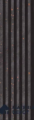 Brown Patterned Louver PN 05468 8 ft x 5 inch Charcoal Panel - 11 mm | Suitable for Feature Wall, TV Unit & Living Room | Width is Subjected to 5% Variation