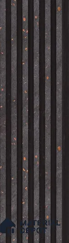 Brown Patterned Louver PN 05468 8 ft x 5 inch Charcoal Panel - 11 mm | Suitable for Feature Wall, TV Unit & Living Room | Width is Subjected to 5% Variation