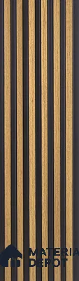 Brown Wooden Louver PN 05469 8 ft x 5 inch Charcoal Panel - 11 mm | Suitable for Feature Wall, TV Unit & Living Room | Width is Subjected to 5% Variation