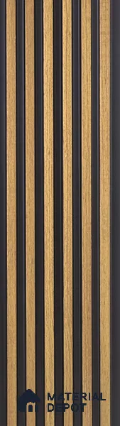 Brown Wooden Louver PN 05469 8 ft x 5 inch Charcoal Panel - 11 mm | Suitable for Feature Wall, TV Unit & Living Room | Width is Subjected to 5% Variation