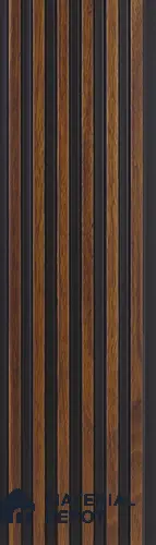 Brown Wooden Louver PN 05470 8 ft x 5 inch Charcoal Panel - 11 mm | Suitable for Feature Wall, TV Unit & Living Room | Width is Subjected to 5% Variation