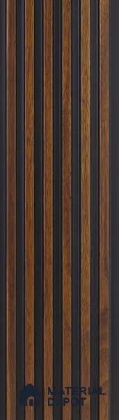 Brown Wooden Louver PN 05470 8 ft x 5 inch Charcoal Panel - 11 mm | Suitable for Feature Wall, TV Unit & Living Room | Width is Subjected to 5% Variation
