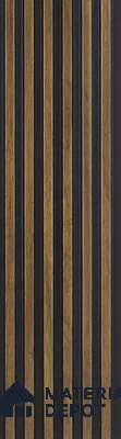 Brown Wooden Louver PN 05471 8 ft x 5 inch Charcoal Panel - 11 mm | Suitable for Feature Wall, TV Unit & Living Room | Width is Subjected to 5% Variation