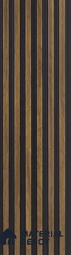 Brown Wooden Louver PN 05471 8 ft x 5 inch Charcoal Panel - 11 mm | Suitable for Feature Wall, TV Unit & Living Room | Width is Subjected to 5% Variation