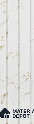 White Marble Louver PN 05479 8 ft x 5 inch Charcoal Panel - 11 mm | Suitable for Feature Wall, TV Unit & Living Room | Width is Subjected to 5% Variation