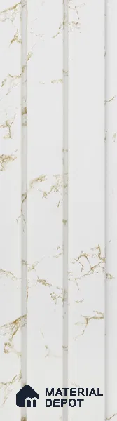 White Marble Louver PN 05479 8 ft x 5 inch Charcoal Panel - 11 mm | Suitable for Feature Wall, TV Unit & Living Room | Width is Subjected to 5% Variation