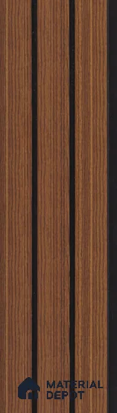 Brown Wooden Louver PN 05483 8 ft x 5 inch Charcoal Panel - 11 mm | Suitable for Feature Wall, TV Unit & Living Room | Width is Subjected to 5% Variation