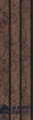 Brown Marble Louver PN 05486 8 ft x 5 inch Charcoal Panel - 11 mm | Suitable for Feature Wall, TV Unit & Living Room | Width is Subjected to 5% Variation