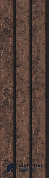 Brown Marble Louver PN 05486 8 ft x 5 inch Charcoal Panel - 11 mm | Suitable for Feature Wall, TV Unit & Living Room | Width is Subjected to 5% Variation