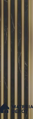 Grey Marble Louver PN 05491 8 ft x 5 inch Charcoal Panel - 11 mm | Suitable for Feature Wall, TV Unit & Living Room | Width is Subjected to 5% Variation