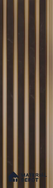 Brown Marble Louver PN 05492 8 ft x 5 inch Charcoal Panel - 11 mm | Suitable for Feature Wall, TV Unit & Living Room | Width is Subjected to 5% Variation