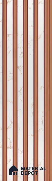 White Marble Louver PN 05494 8 ft x 5 inch Charcoal Panel - 11 mm | Suitable for Feature Wall, TV Unit & Living Room | Width is Subjected to 5% Variation