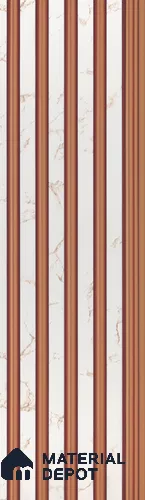 White Marble Louver PN 05494 8 ft x 5 inch Charcoal Panel - 11 mm | Suitable for Feature Wall, TV Unit & Living Room | Width is Subjected to 5% Variation